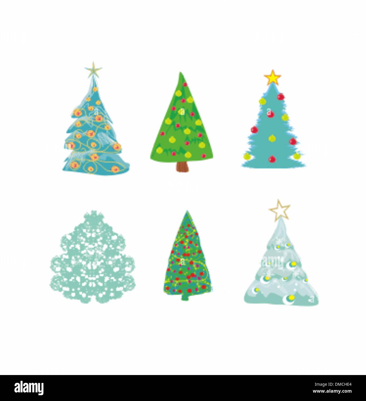 Christmas tree set Stock Vector Image & Art - Alamy