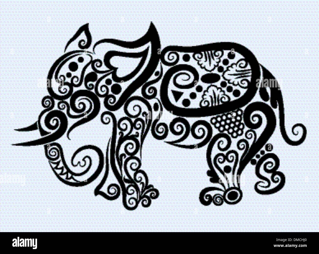 Elephant ornament vector hi-res stock photography and images - Alamy