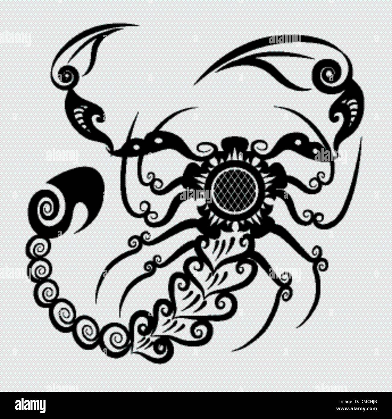 Scorpio Constellation Sword Tattoo Stencil - NeoTribal Zodiac Design –  ServingSomeLines, image size:1300x1390