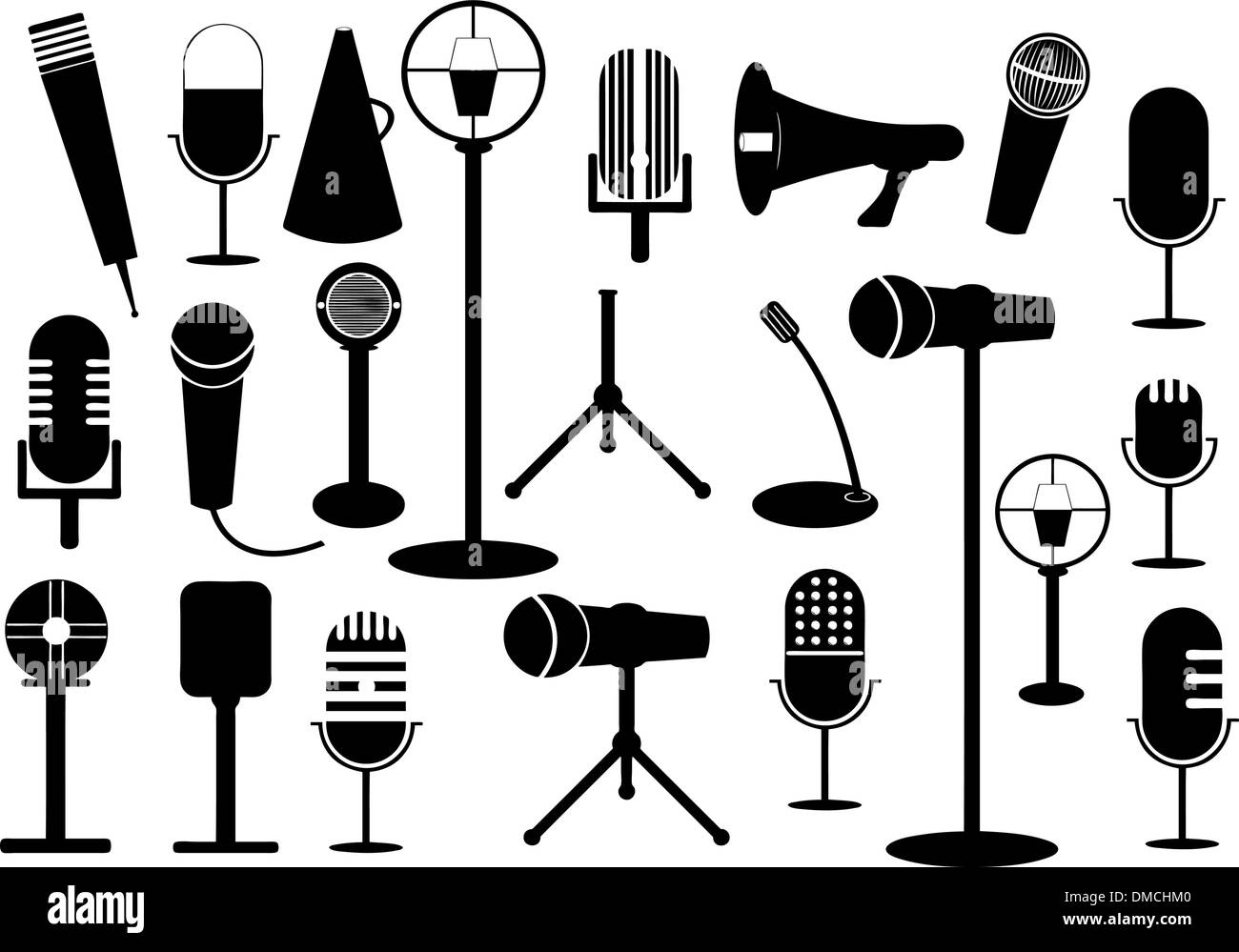 Microphone collection Stock Vector