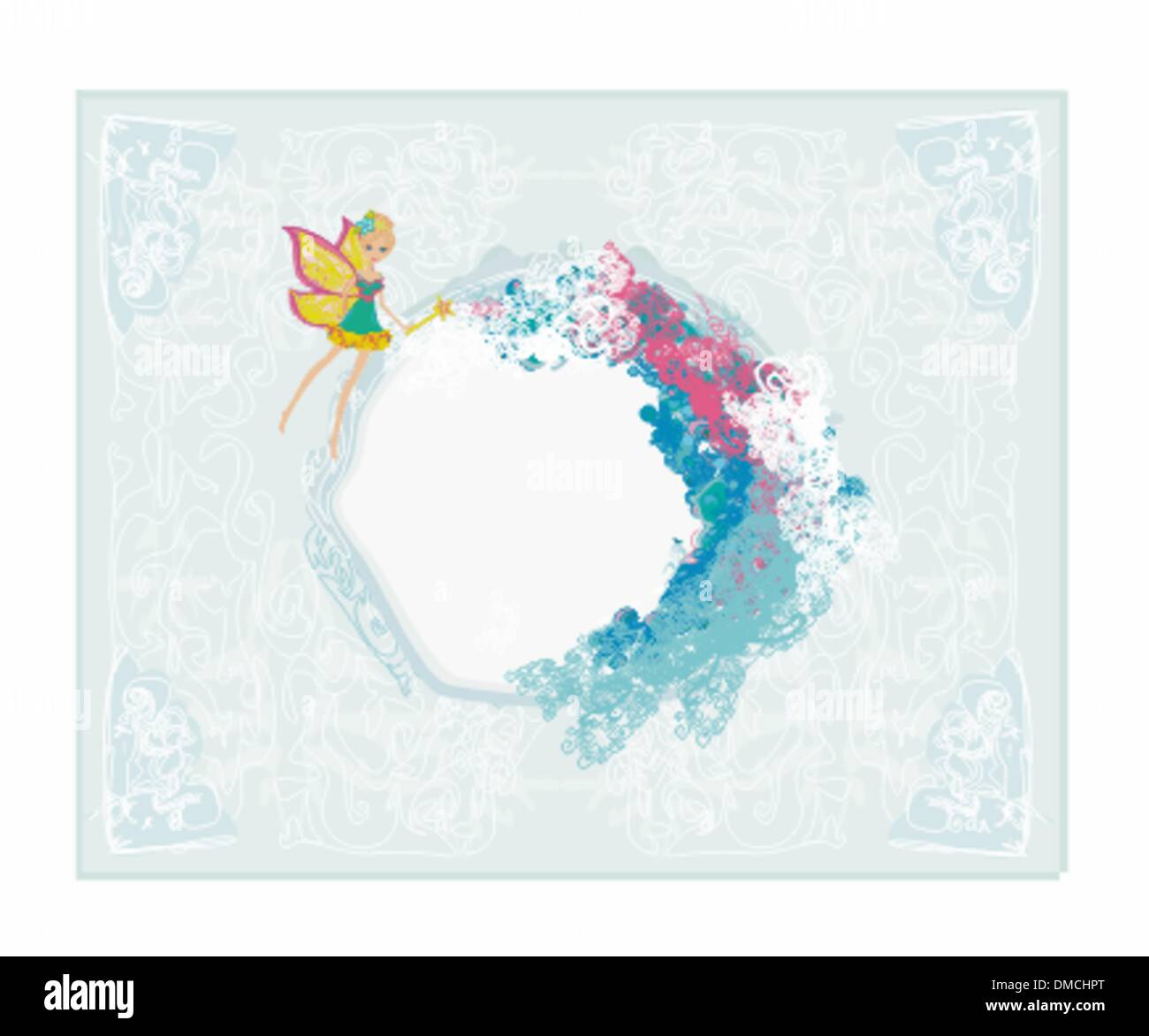floral background with a beautiful fairy Stock Vector Image & Art - Alamy