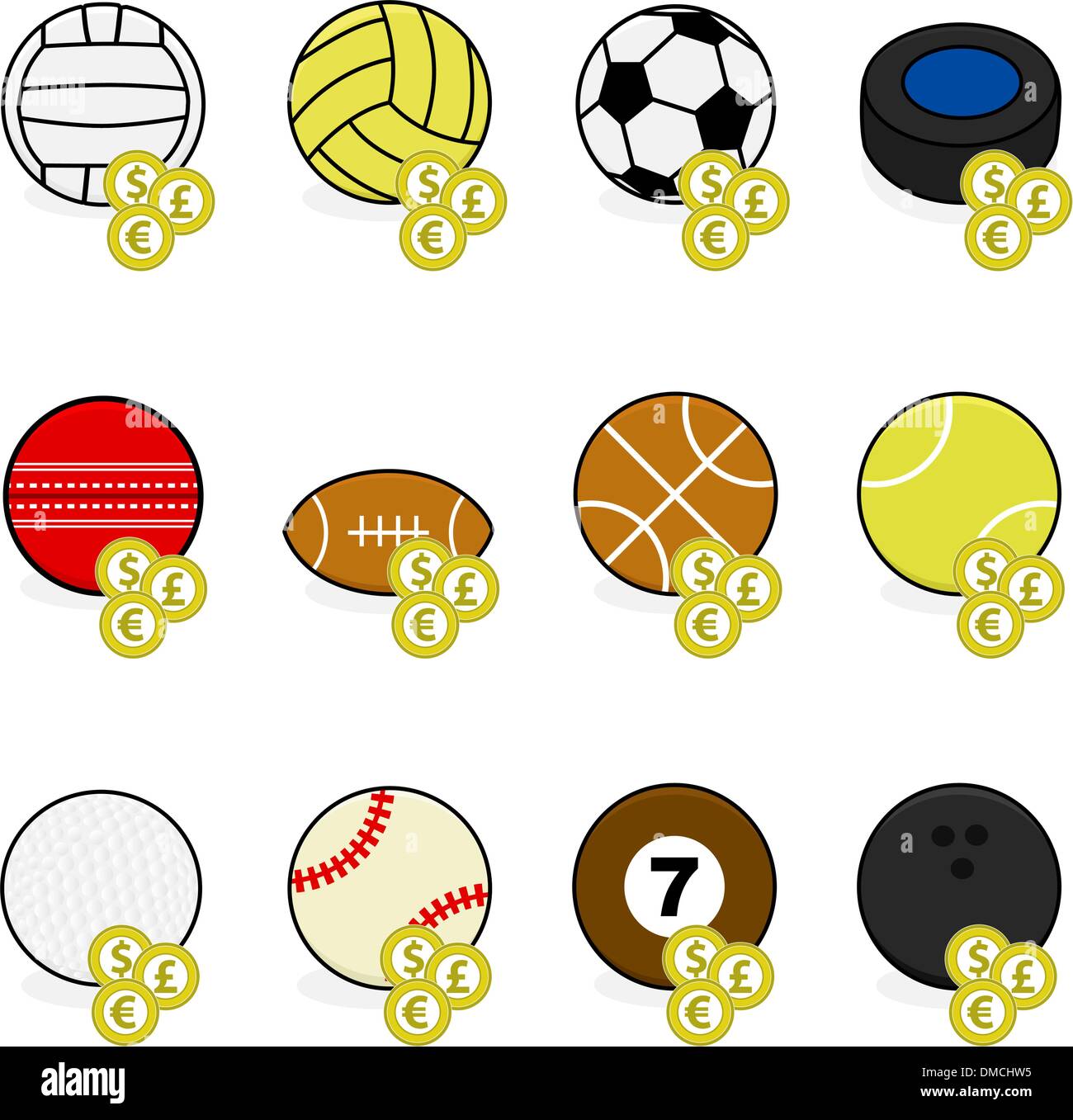 Sports betting icons Stock Vector