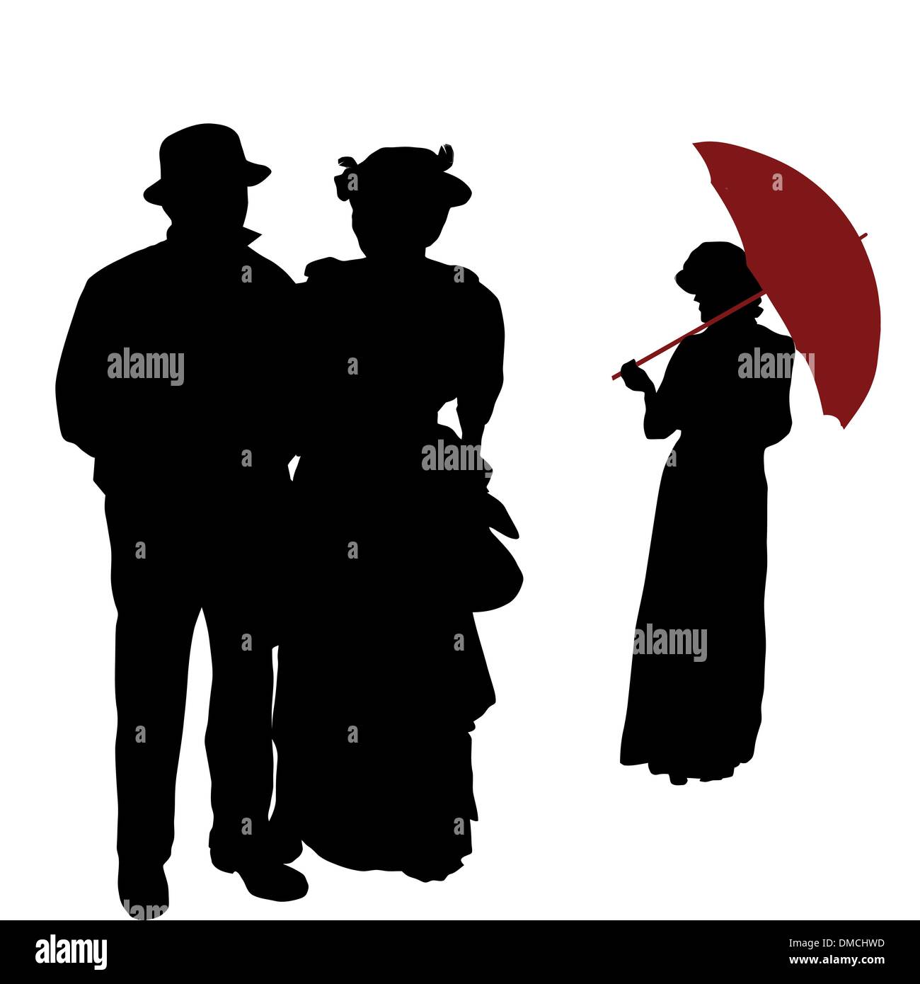 Vintage people silhouettes Stock Vector