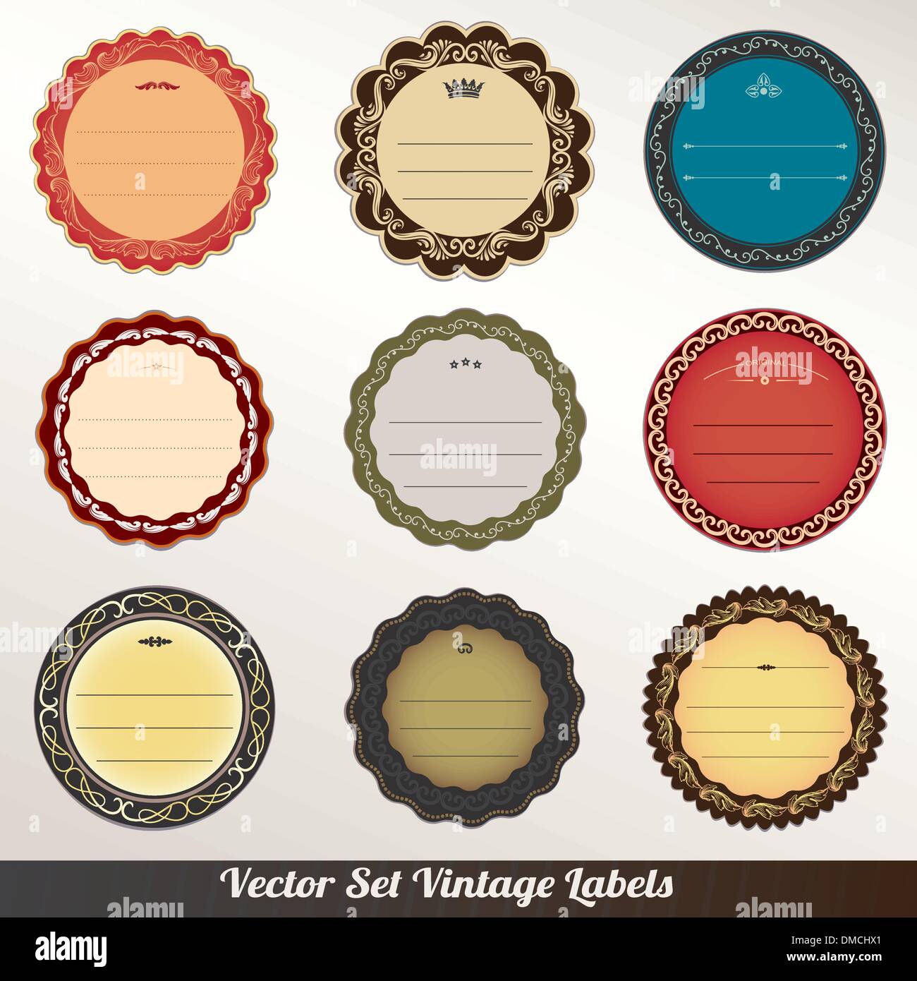 Vector frame labels set ornamental vintage decoration Stock Vector ...
