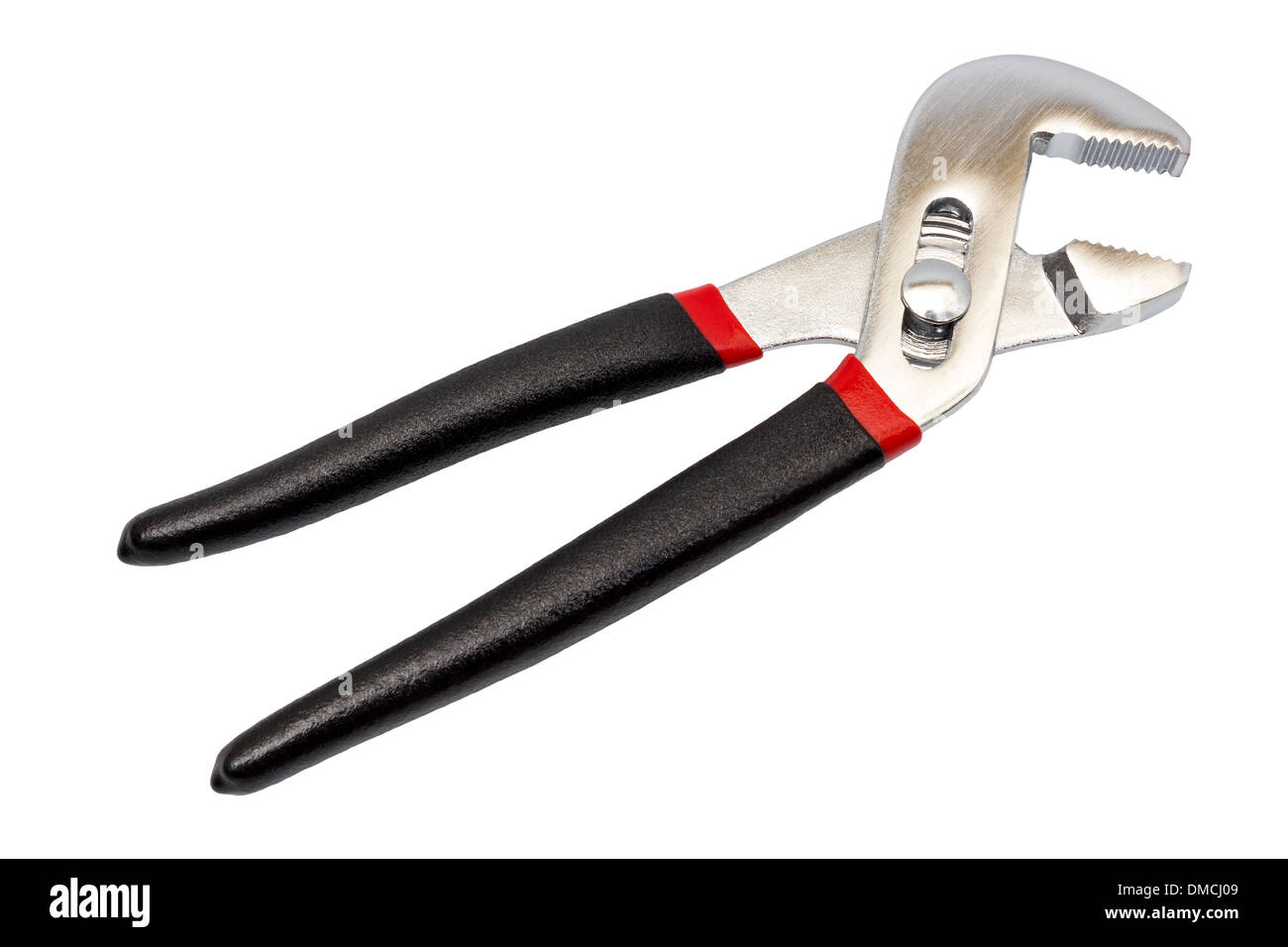 Tools collection Metal adjustable water pliers isolated on white