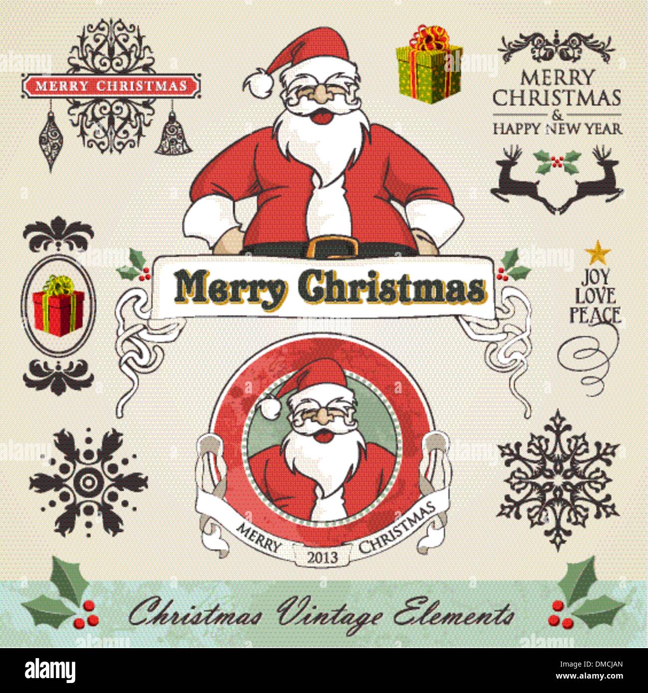 Vintage christmas elements set Stock Vector Image & Art - Alamy