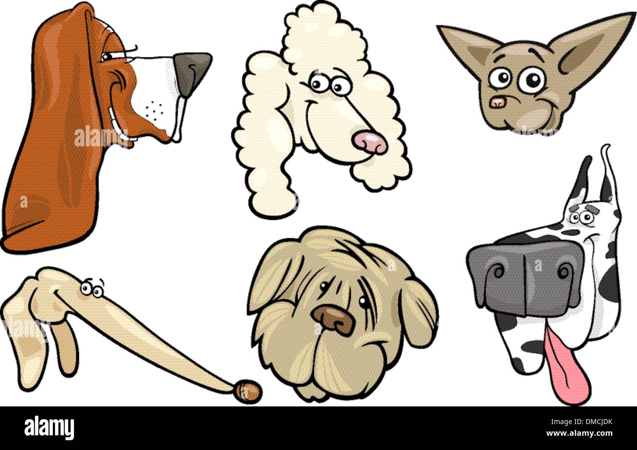 Cartoon dogs heads set Stock Vector Images - Alamy