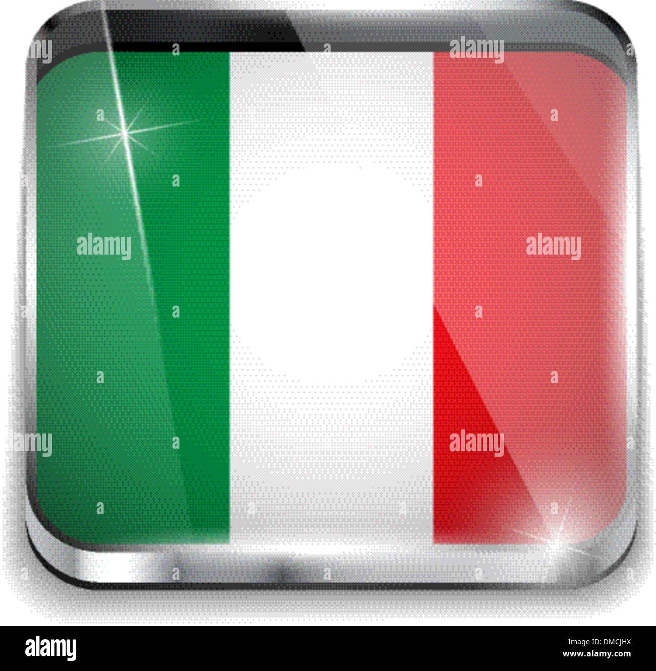 Italy Flag Smartphone Application Square Buttons Stock Vector