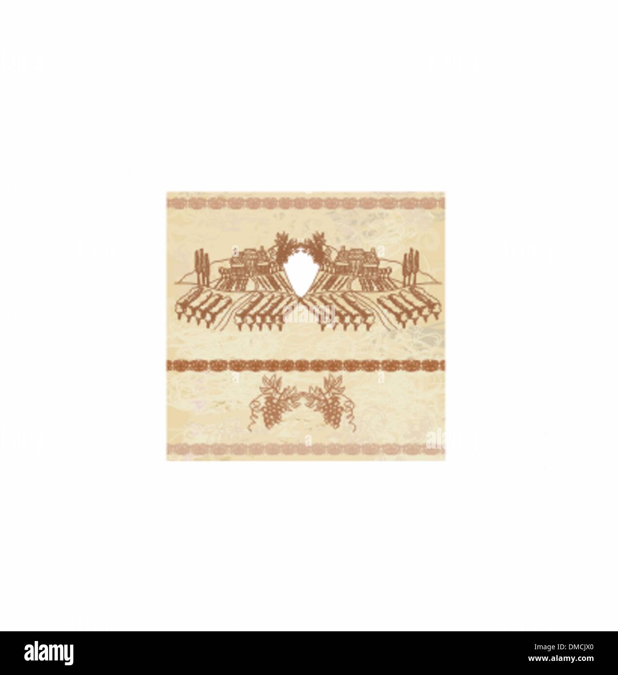 wine label hand drawn vineyard Stock Vector Image & Art Alamy