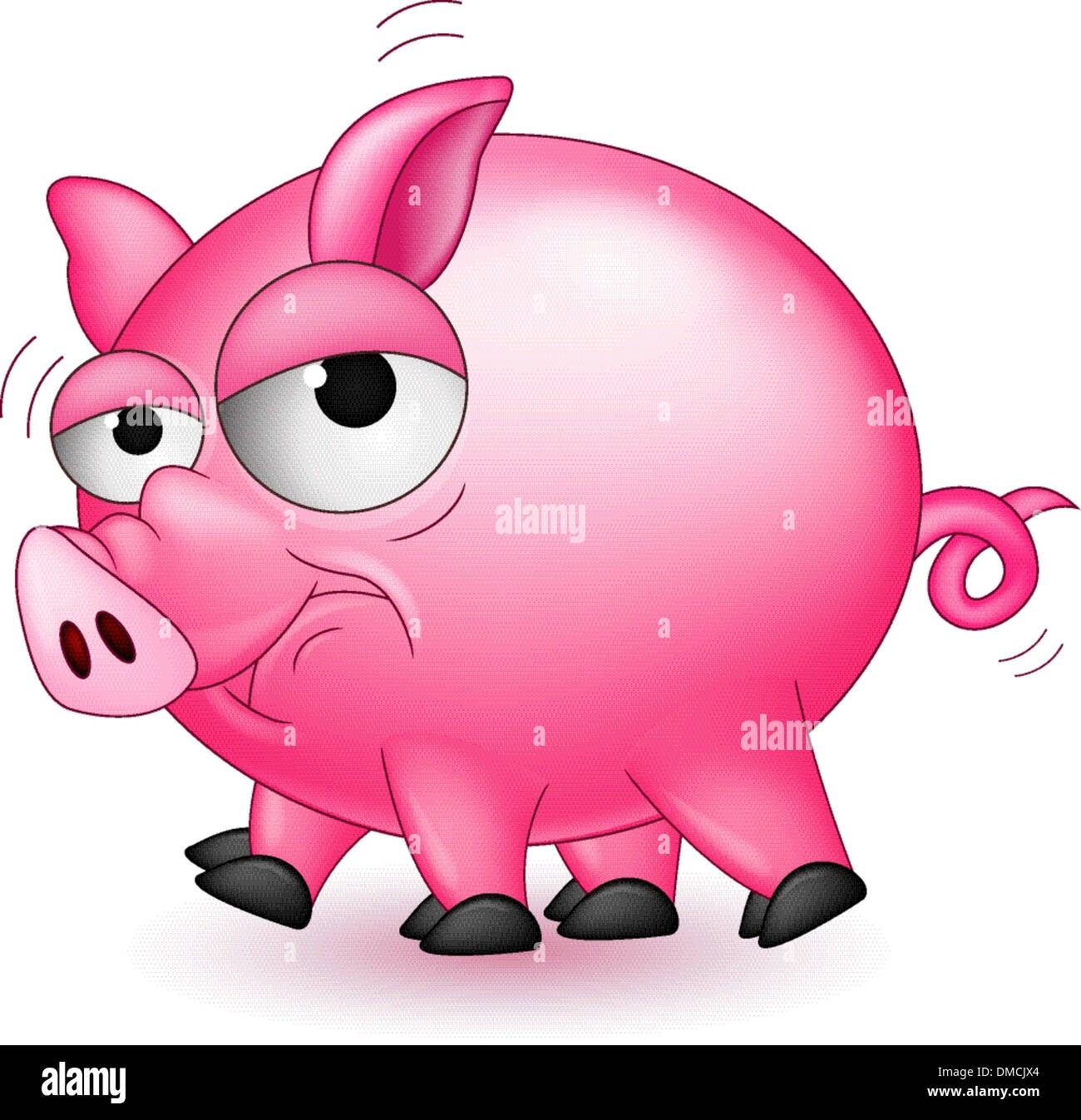 funny pig cartoon Stock Vector