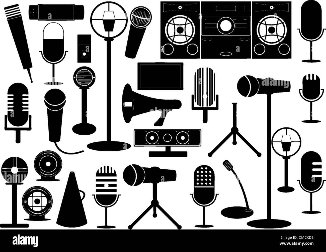 Microphones and gadgets Stock Vector
