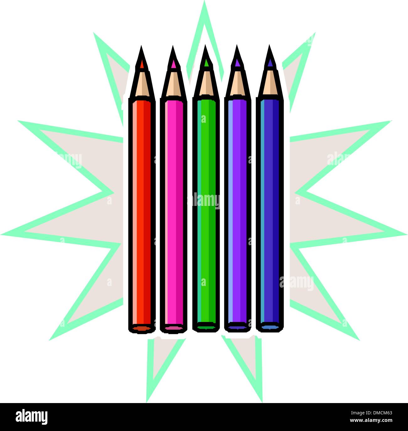 colour pencils Stock Vector
