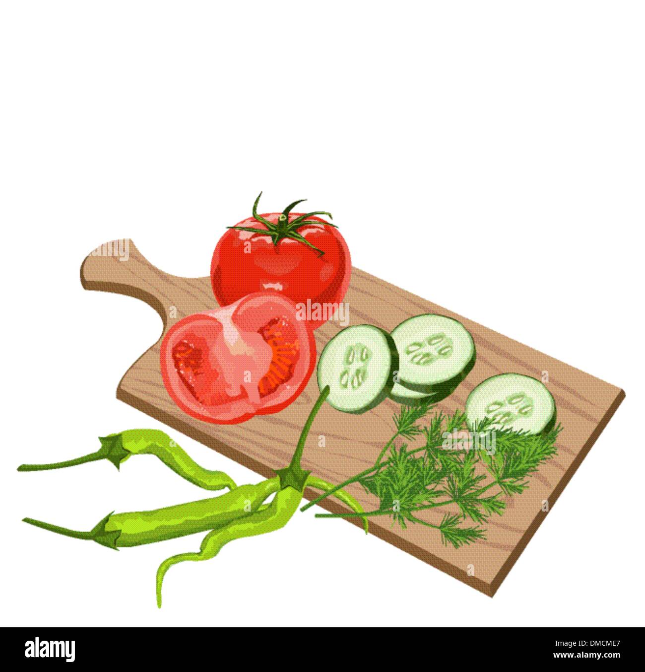 Vegetables on cutting board Stock Vector Image & Art - Alamy