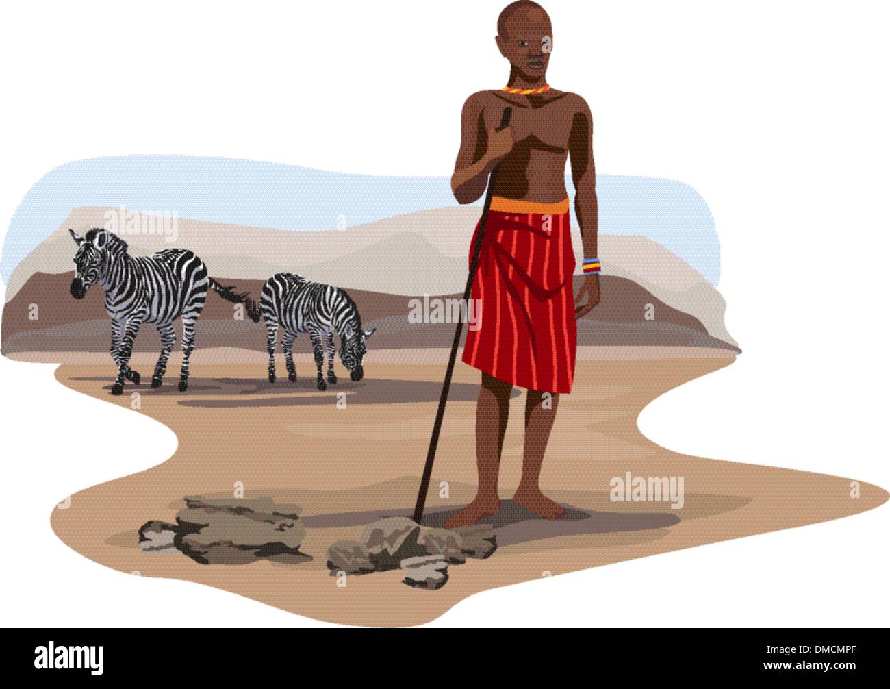 Native african black man Stock Vector Images - Alamy