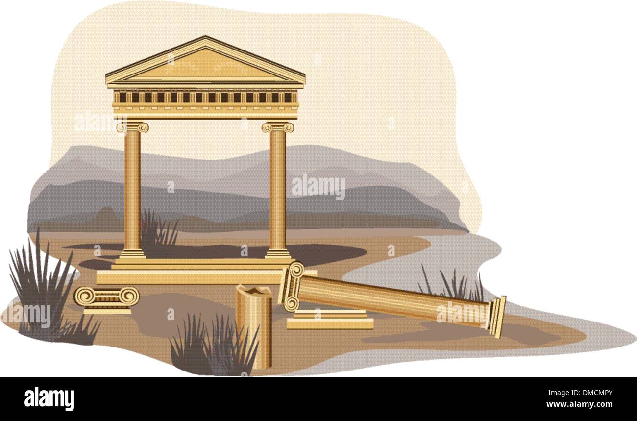 Antique Temple Ruins Stock Vector