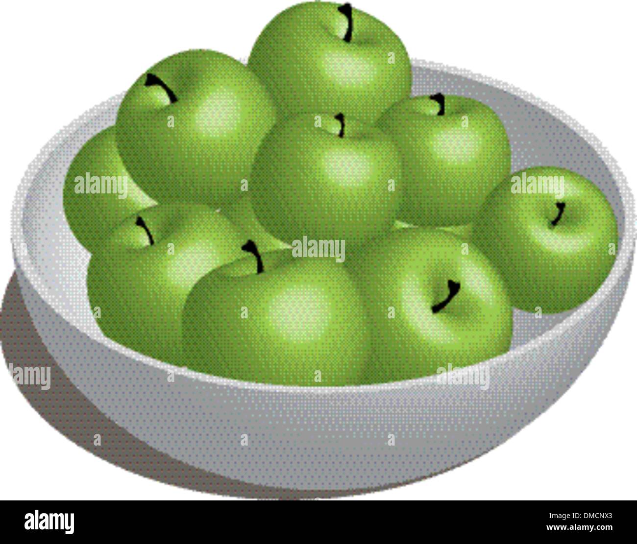 Bowl of Green Apples Bowl of Green Apples Stock Vector Image & Art - Alamy