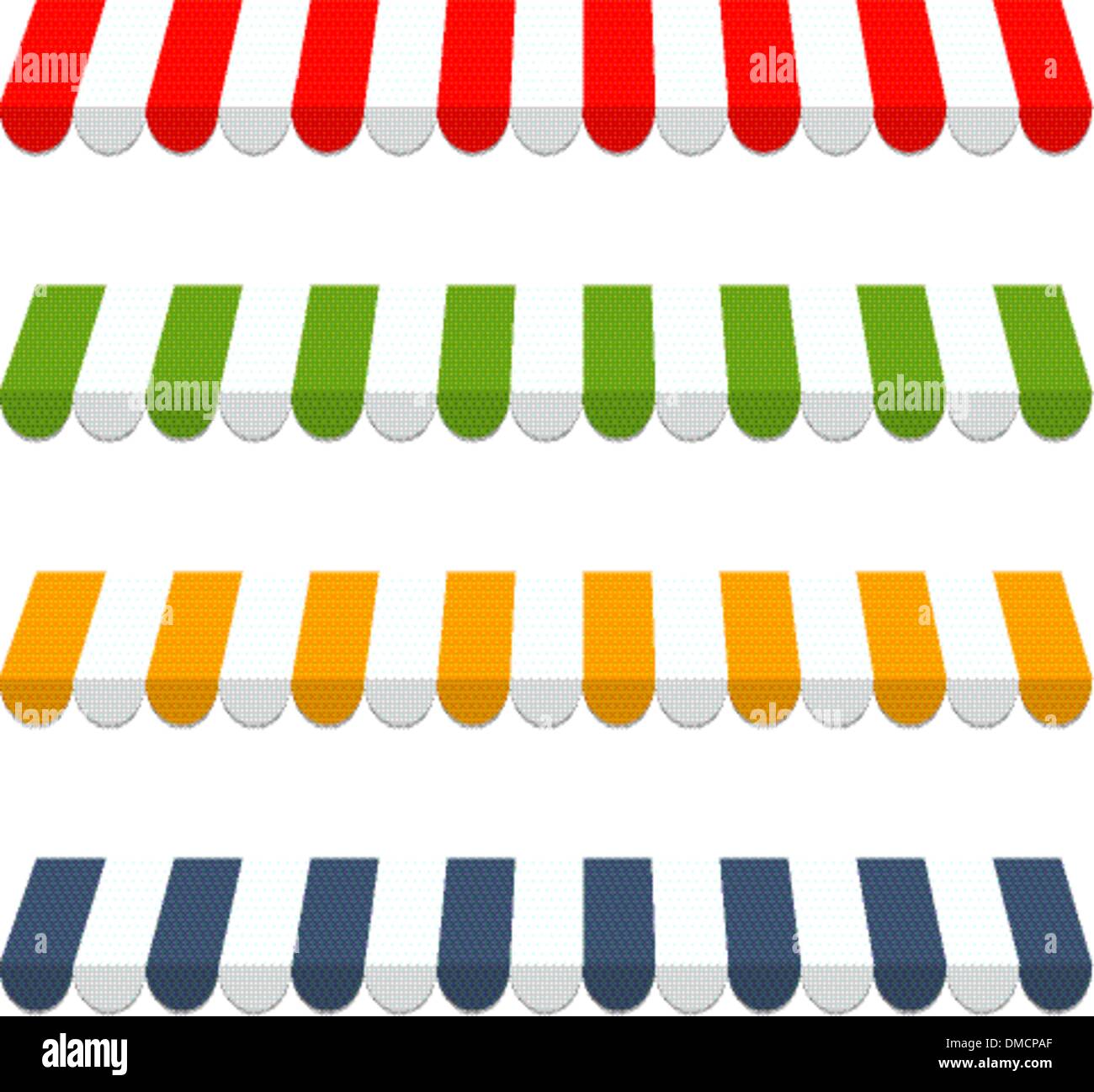 four different colored vector awnings Stock Vector