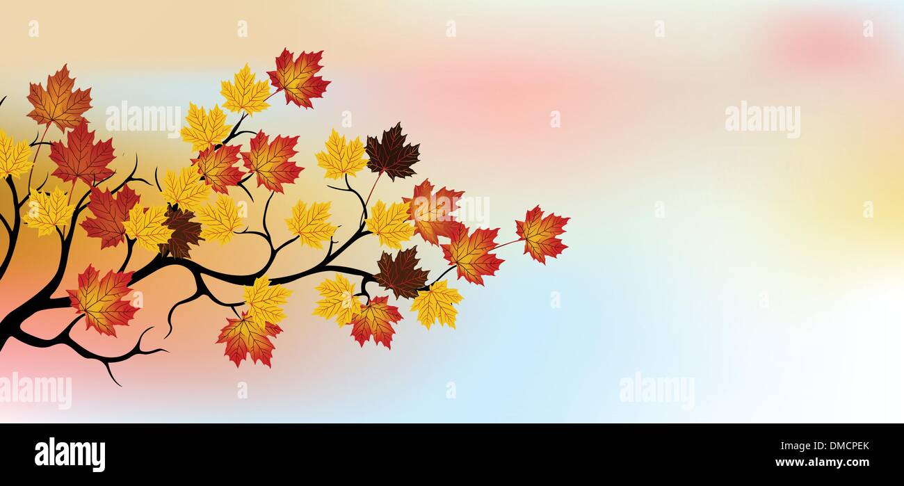 autumn tree with sky background Stock Vector Image & Art - Alamy