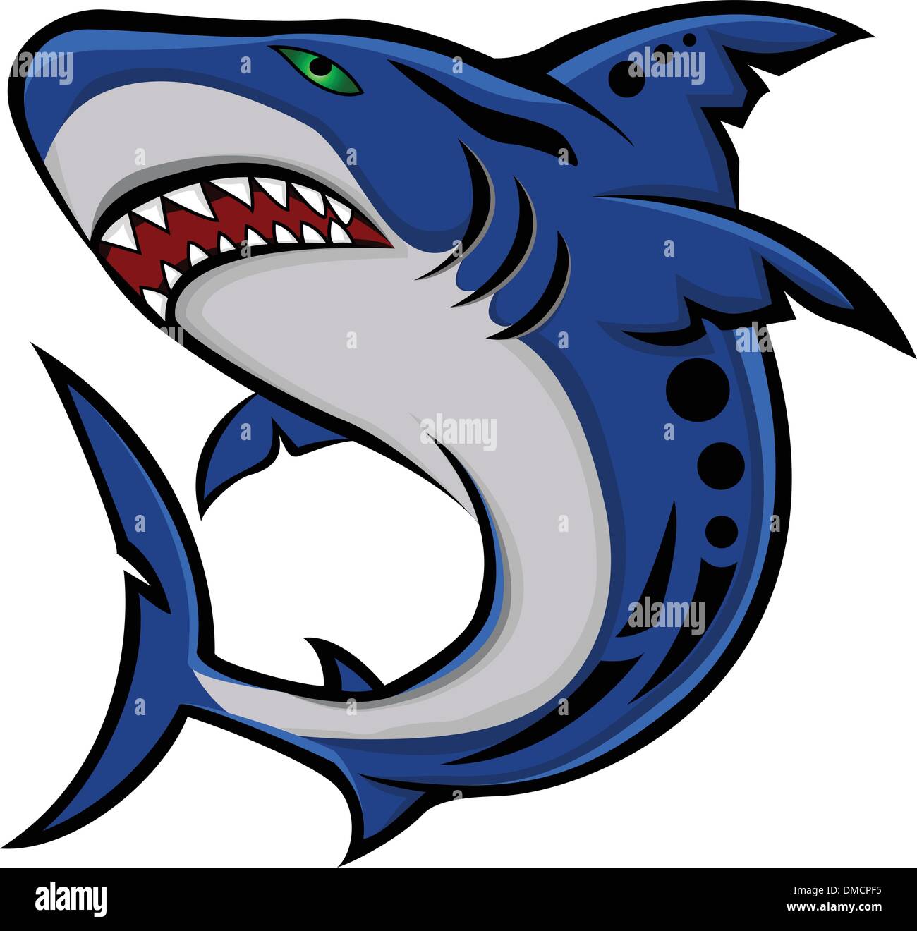 angry shark Stock Vector