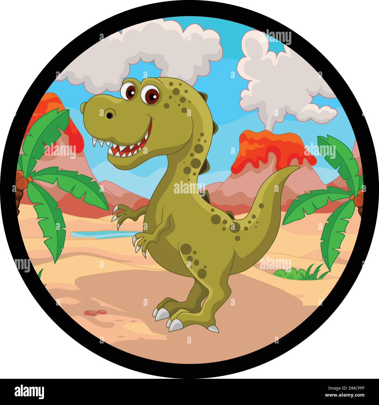 funny dinosaur cartoon Stock Vector