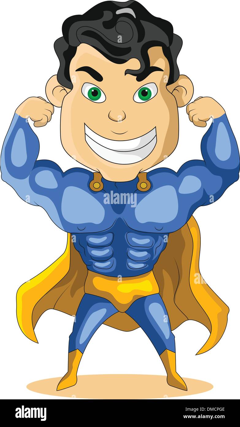 strong blue super hero Stock Vector Image & Art - Alamy