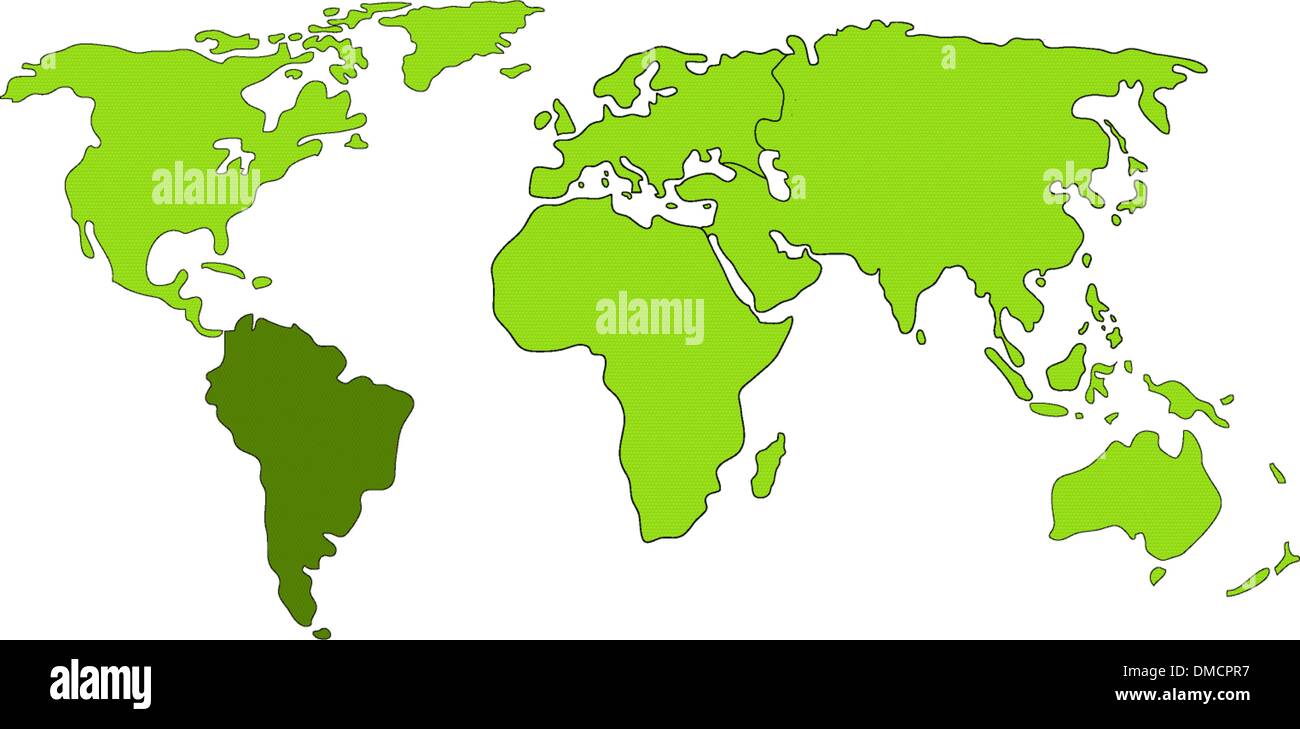 South America World map Stock Vector - South America World Map DMCPR7 