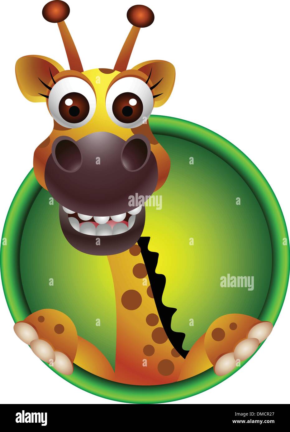 cute giraffe head cartoon Stock Vector
