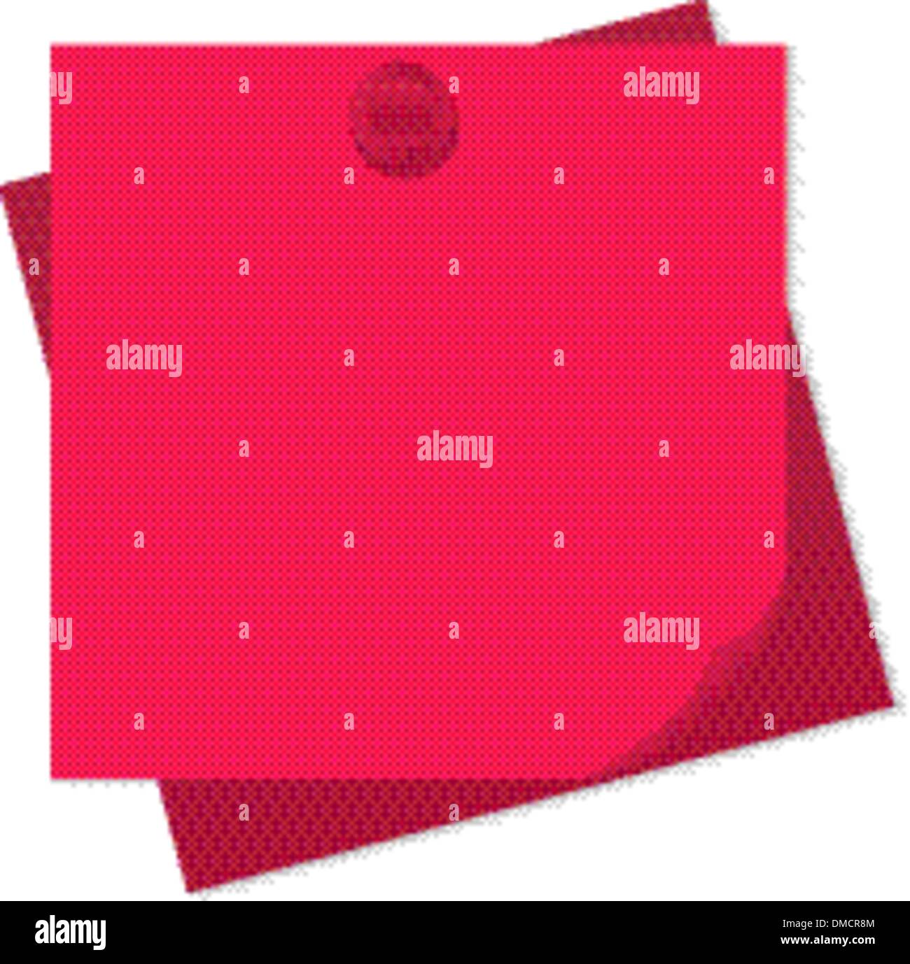 pinned-note-paper-red-stock-vector-image-art-alamy