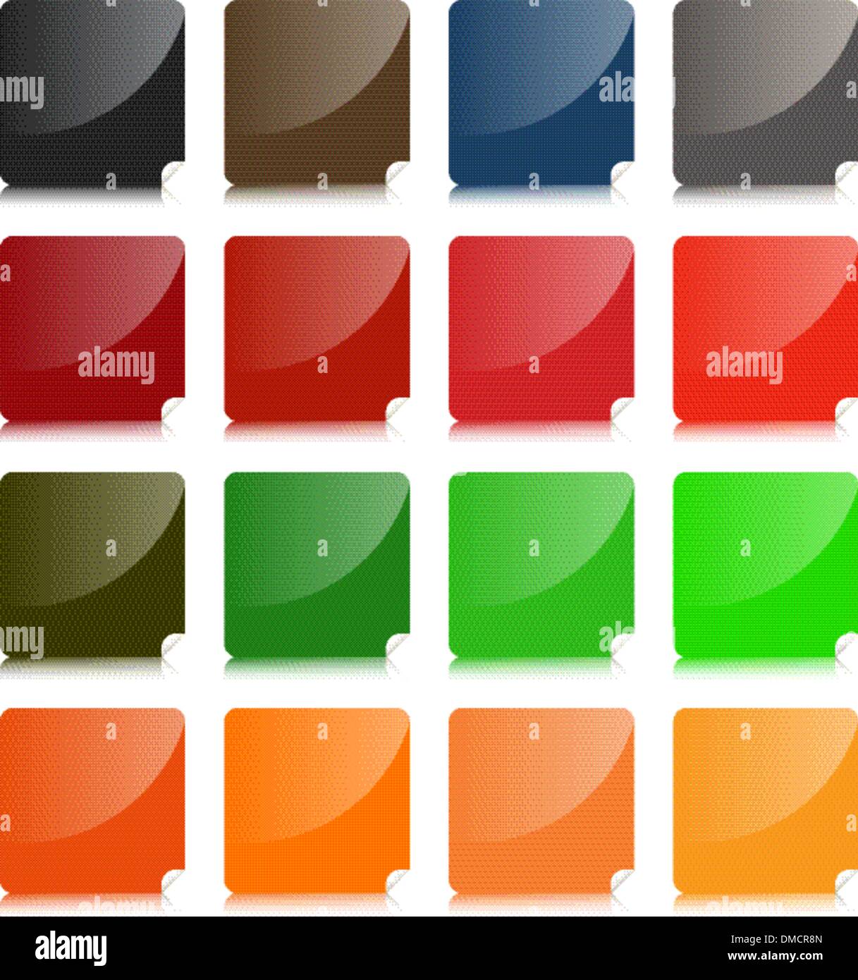 Brightly Colored, Glossy Web Elements Sale Tag Stickers in recta Stock Vector