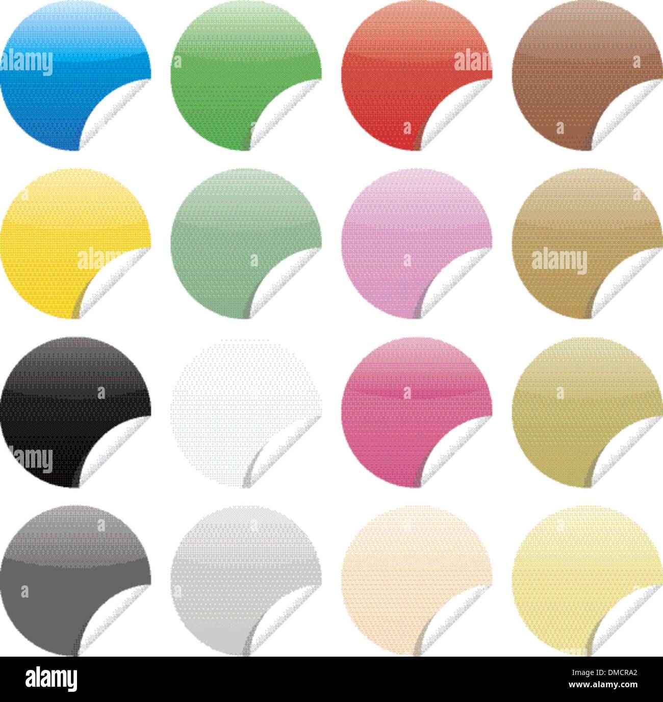 Brightly Colored, Glossy Web Elements Sale Tag Stickers Stock Vector