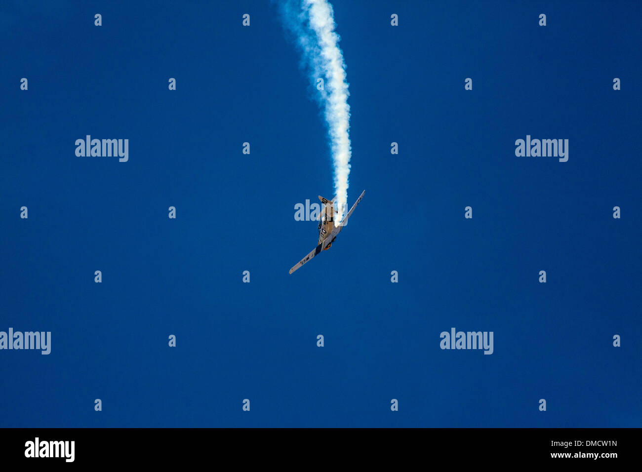 AT-6 texan diving At the Wings Over Camarillo Airshow in Camarillo California in August of 2011 Stock Photo