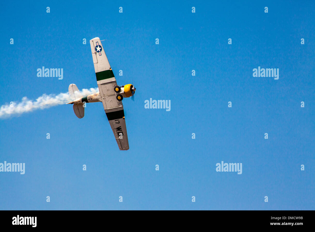 An AT-6 Texan At the Wings Over Camarillo Airshow in Camarillo California in August of 2011 Stock Photo