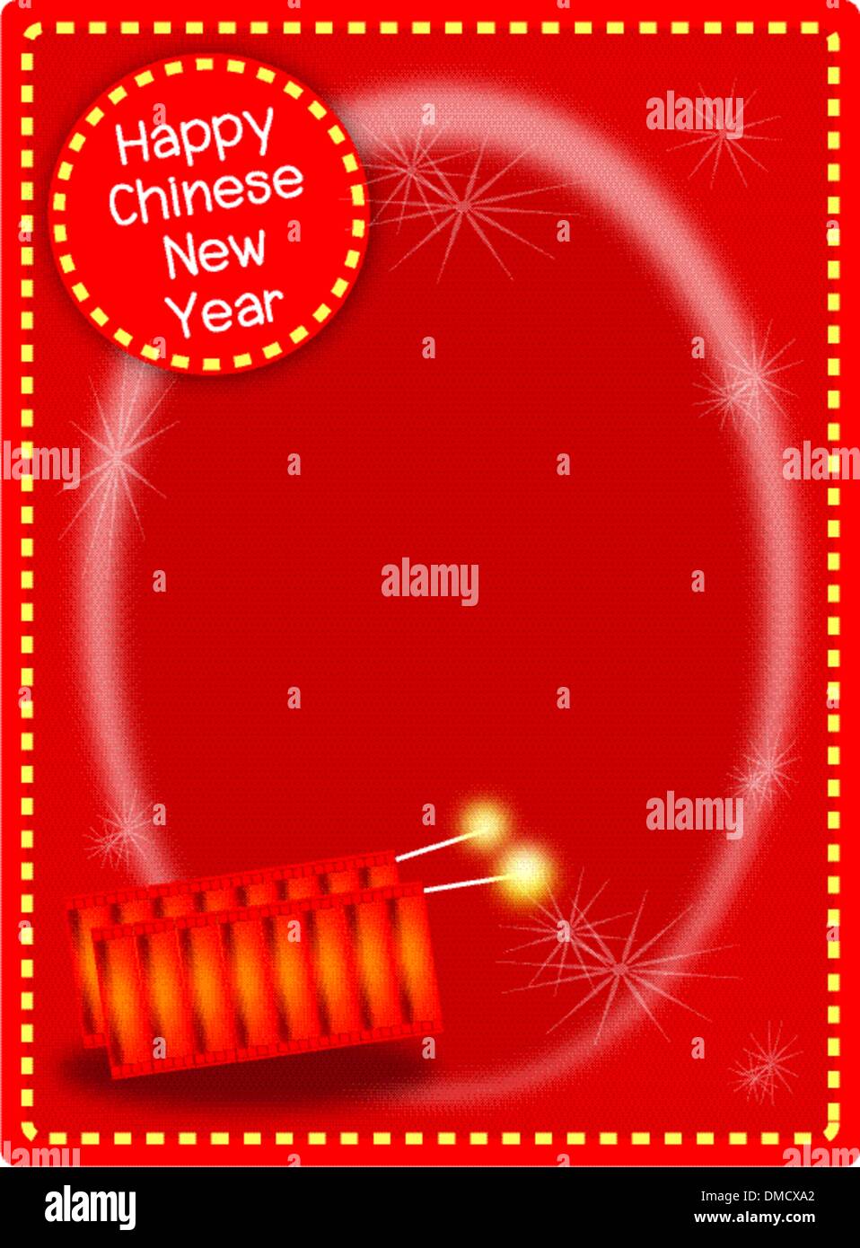 Two Firecrackers on Chinese New Year Background Stock Vector