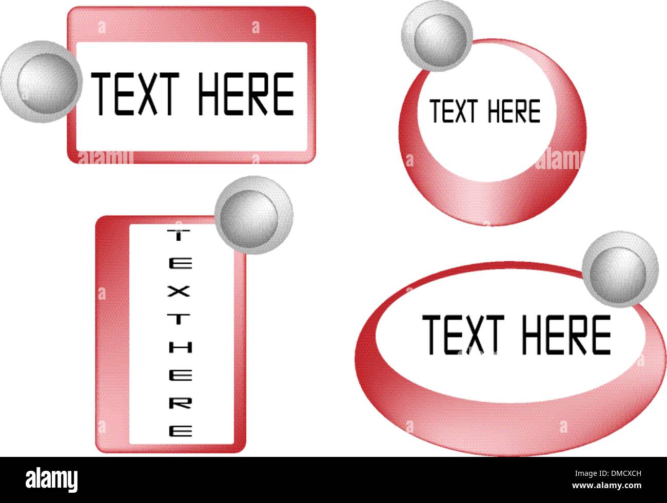 Illustration Set of Red Banner On White Background Stock Vector Image ...