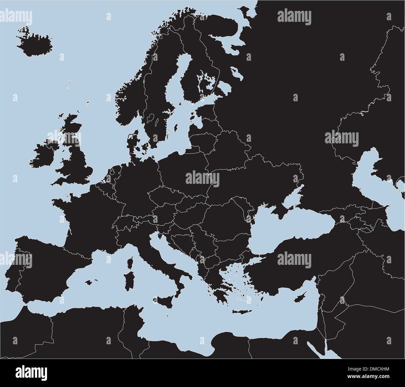 Map of European Countries Stock Vector
