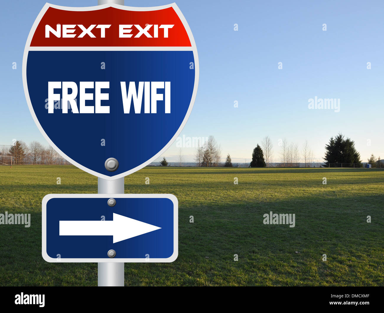 Free wifi road sign Stock Photo Alamy
