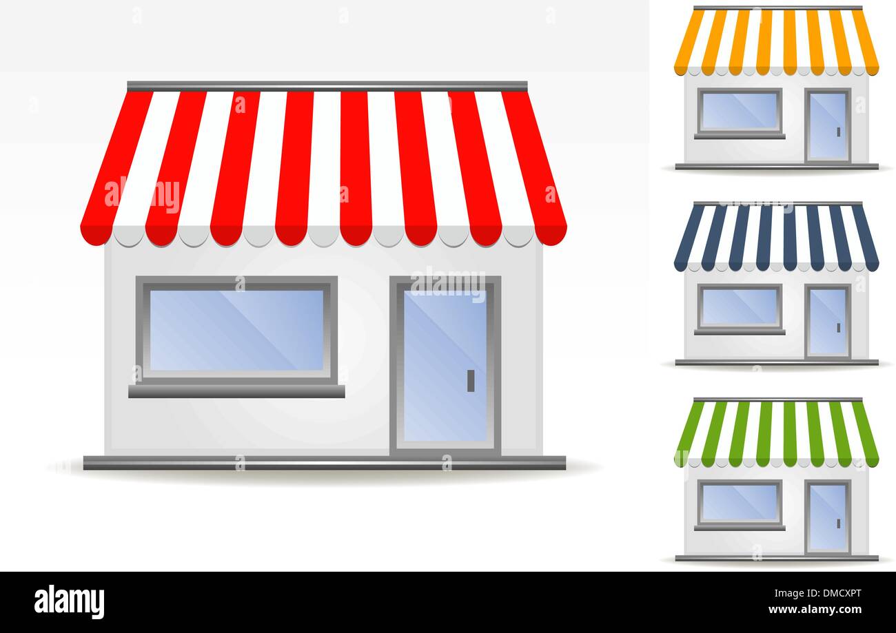 Storefront Awning in various colors Stock Vector