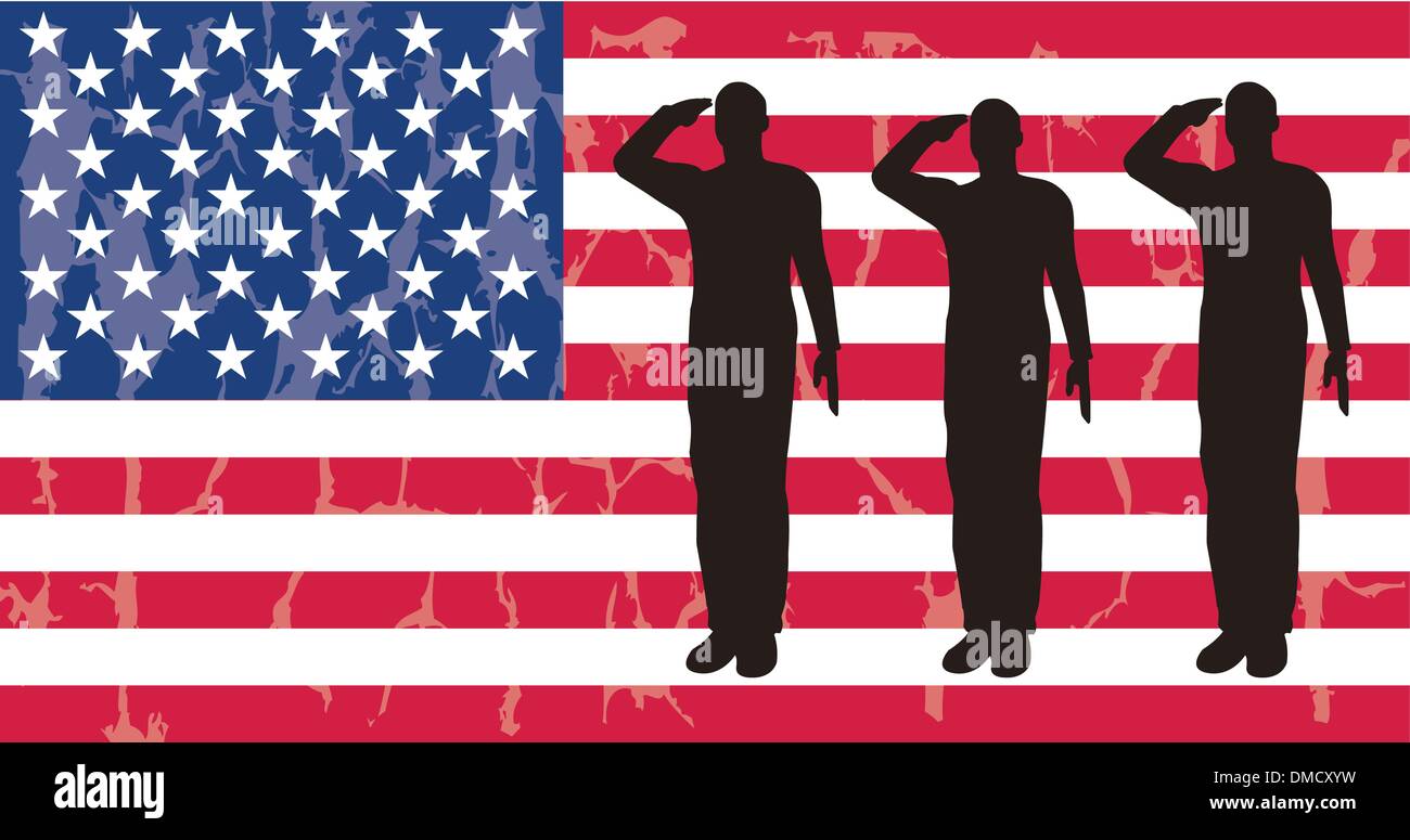 Silhouette of an army soldier saluting Stock Vector Image & Art - Alamy