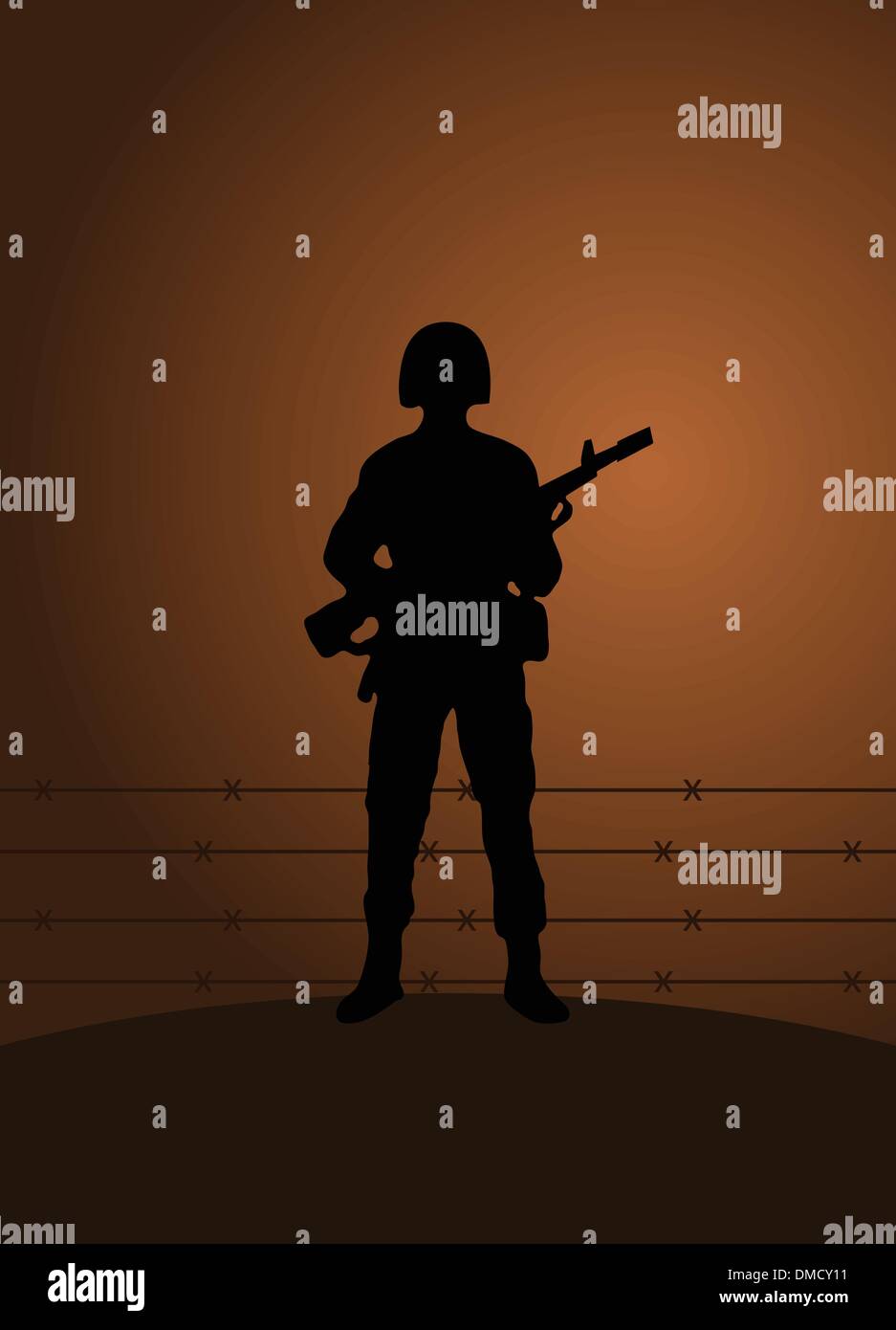 soldier with a gun Stock Vector