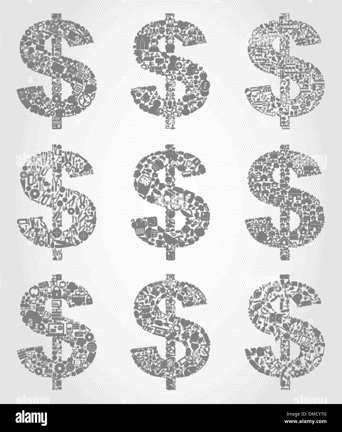 Set of dollars Stock Vector Image & Art - Alamy