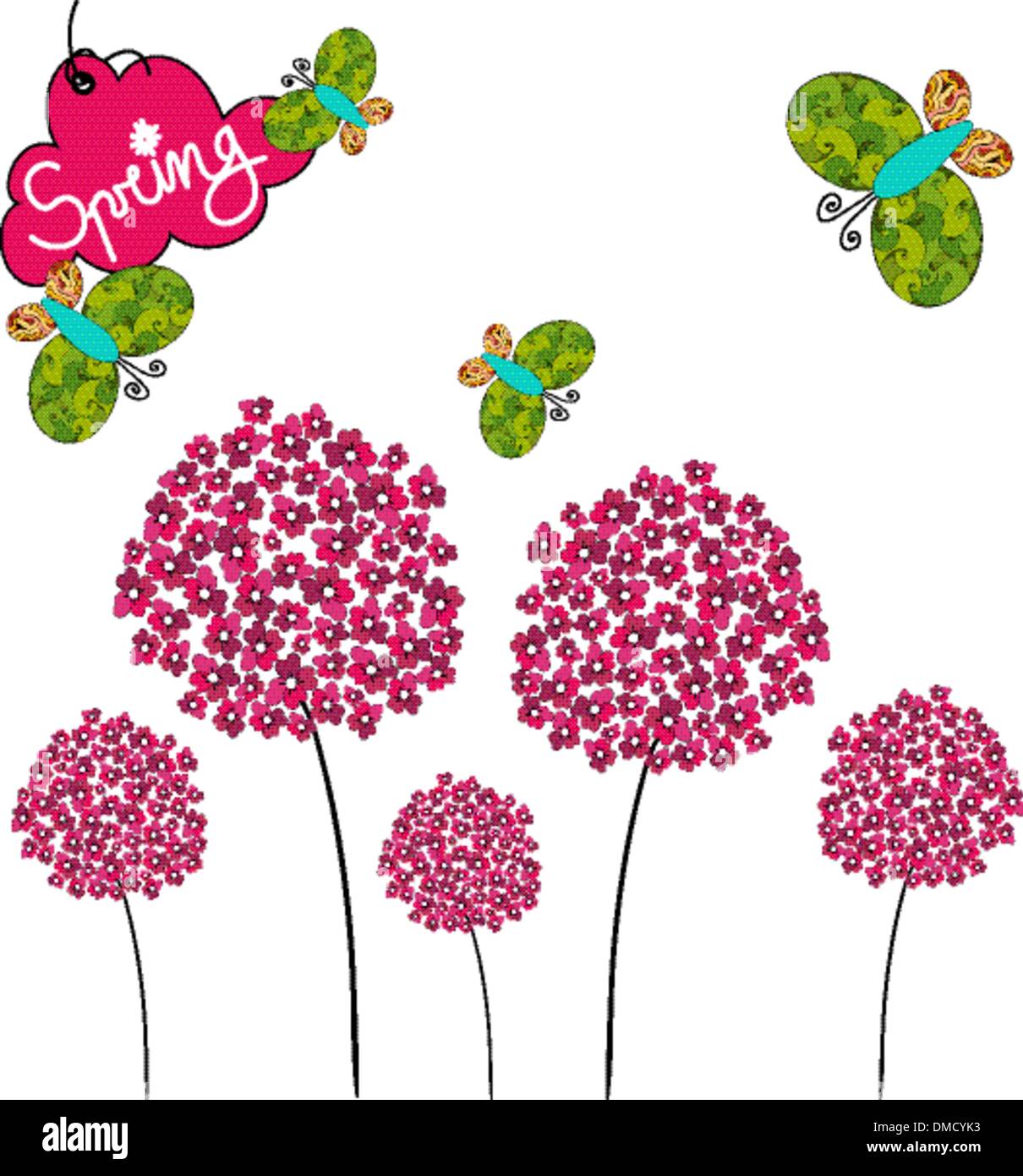 Cute spring background Stock Vector