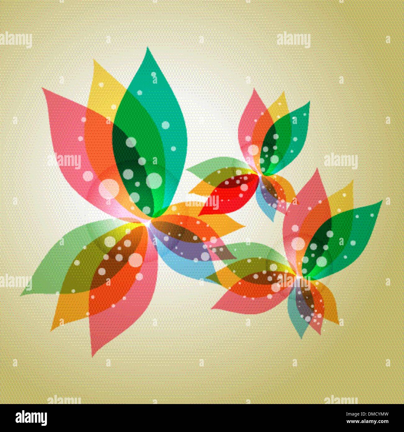 Vibrant transparency flowers Stock Vector