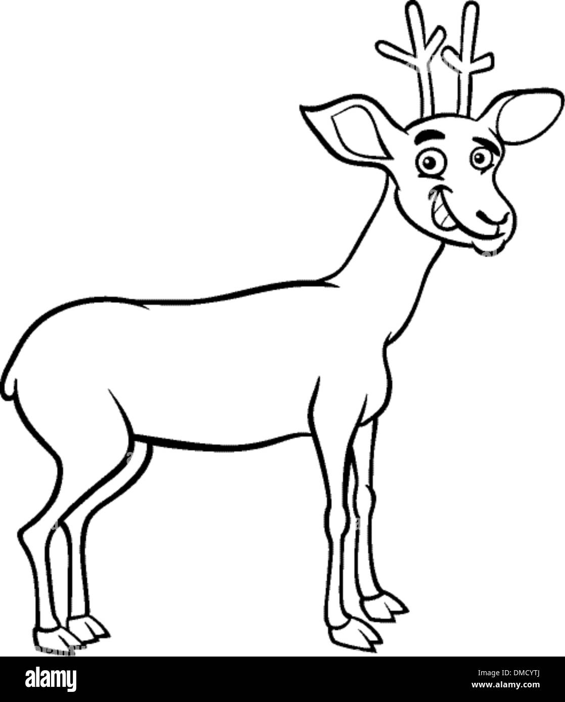 deer cartoon illustration for coloring Stock Vector Image & Art - Alamy