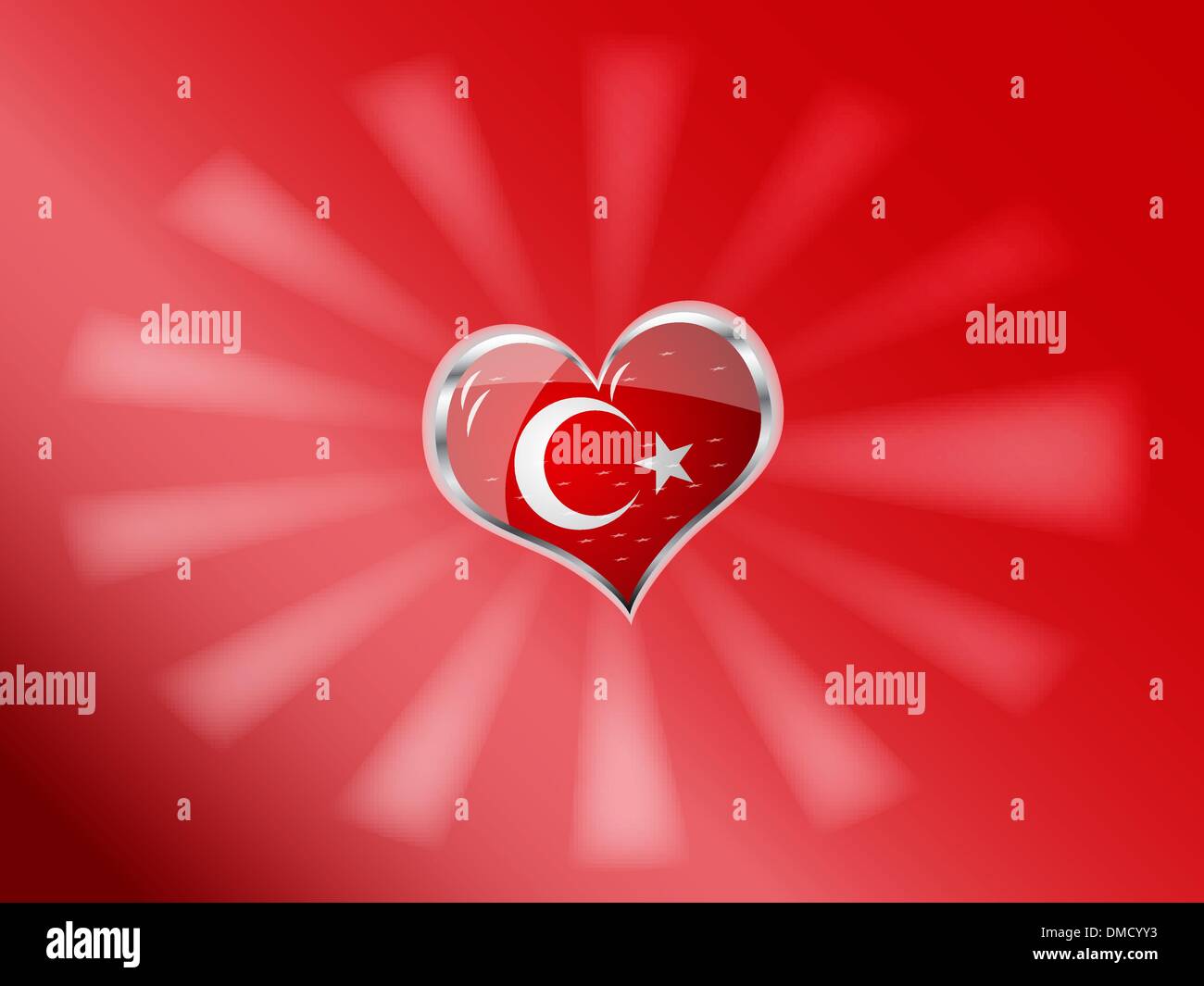 flag of turkey in heart shape Stock Vector Image & Art Alamy