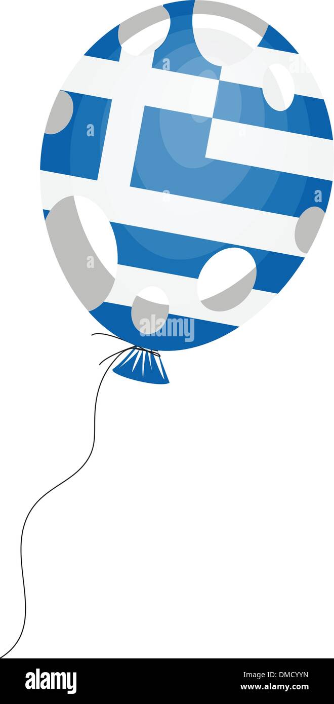 vector illustration of blue balloon of greek flag Stock Vector