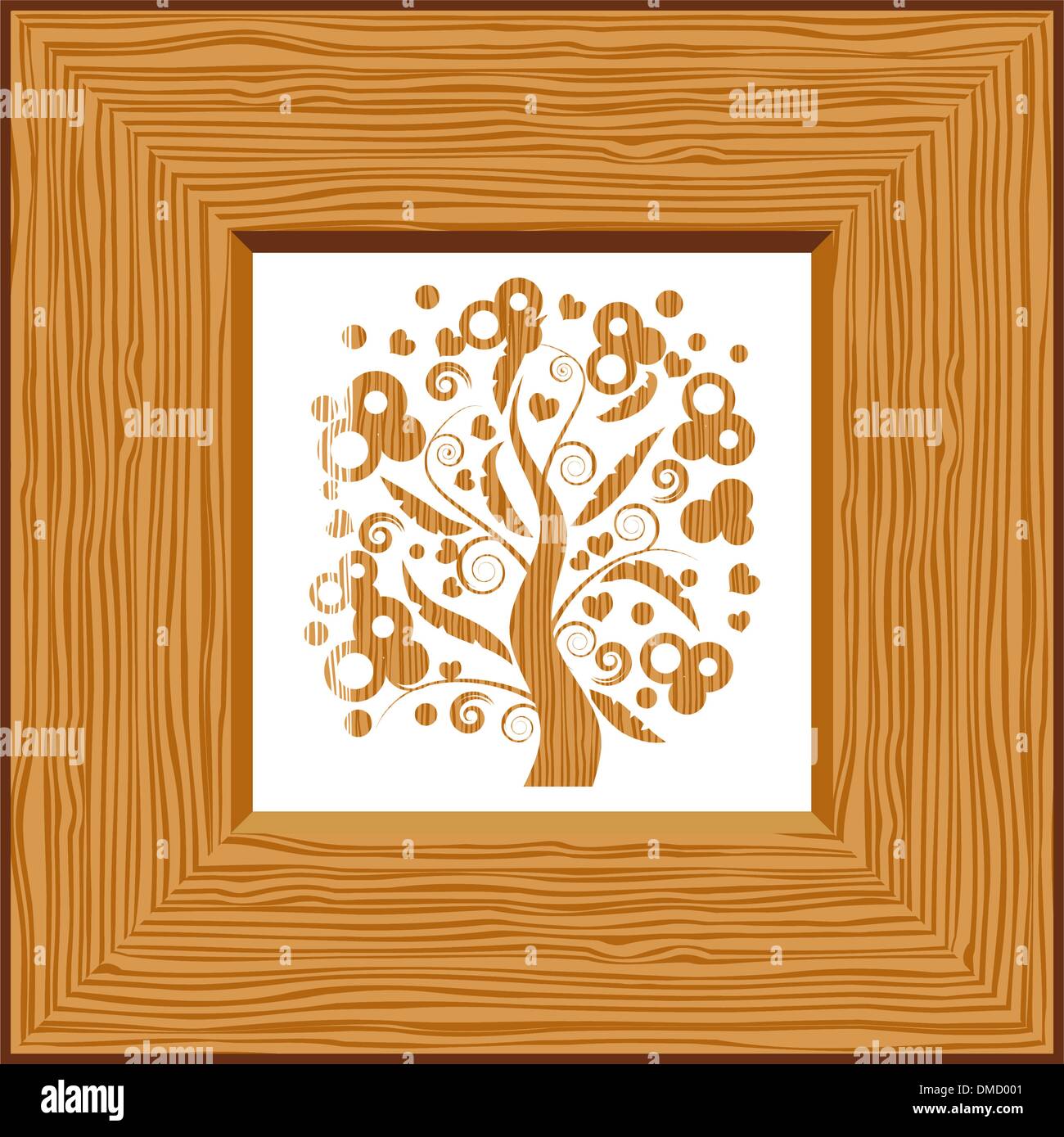 Wooden frame, picture Stock Vector