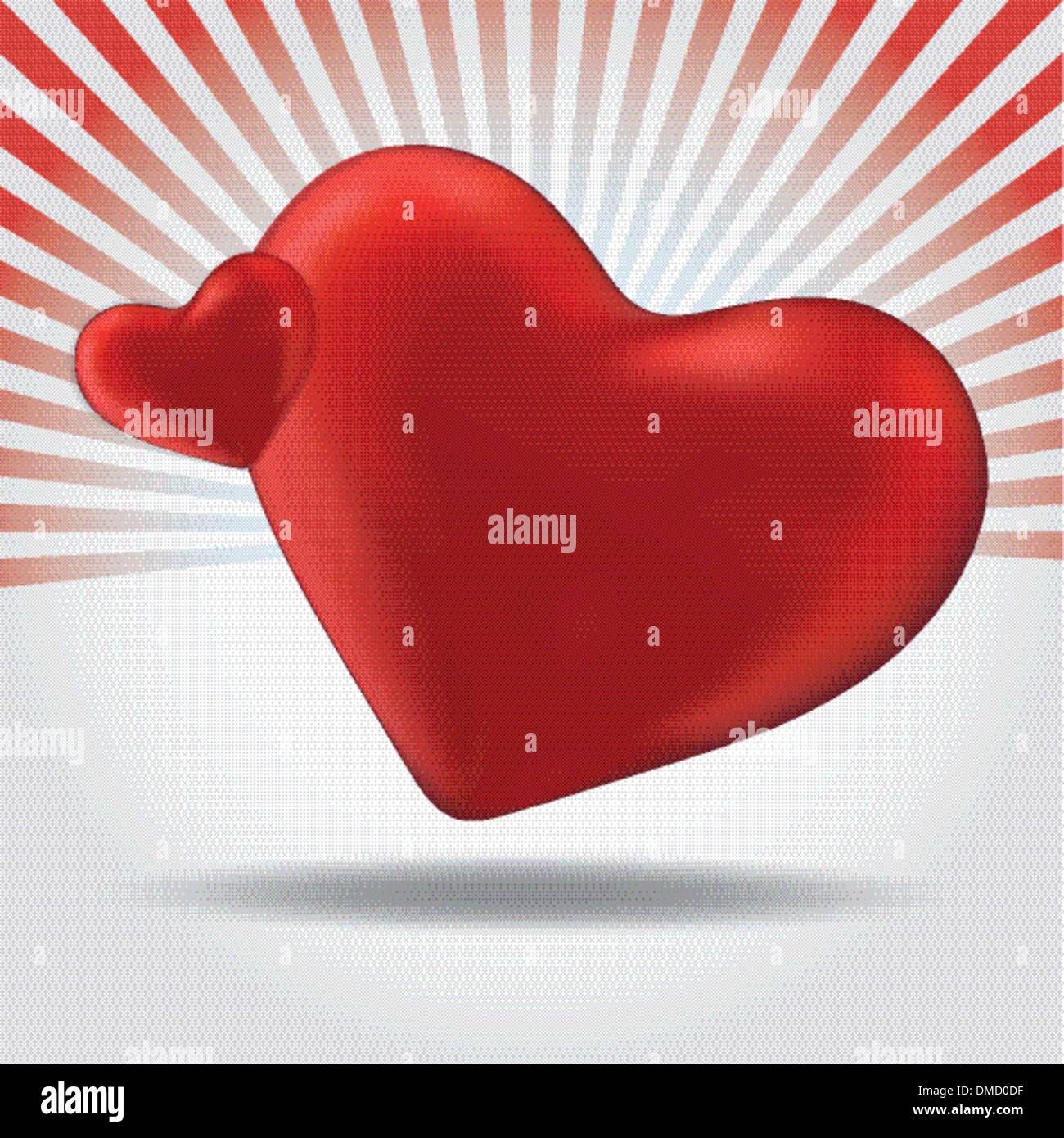 Illustration with a red valentine heart Stock Vector Image & Art - Alamy