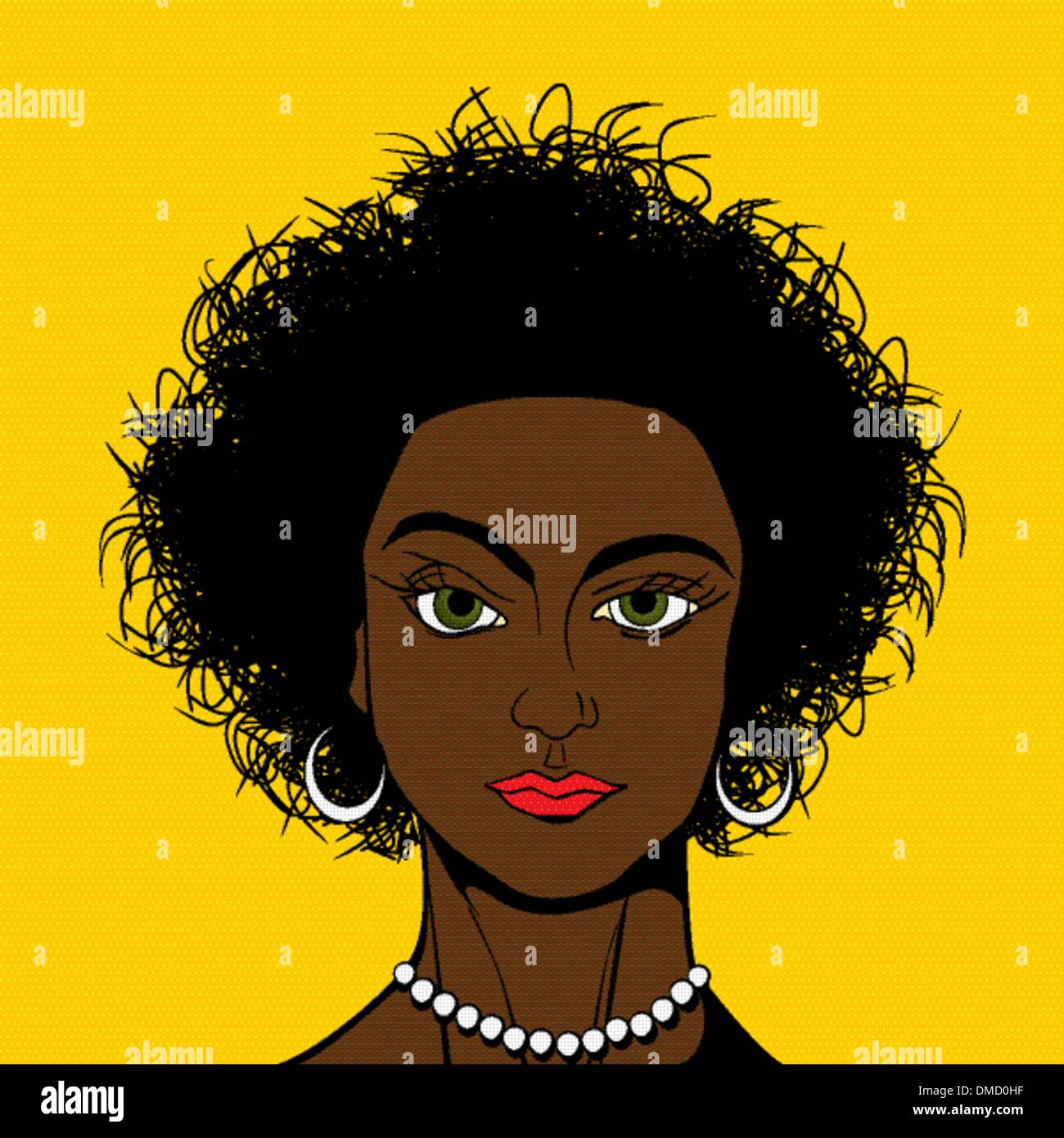 Pop Art style black girl Stock Vector