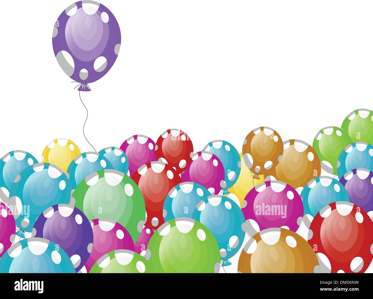 vector illustration of party balloons with white spots Stock Vector ...