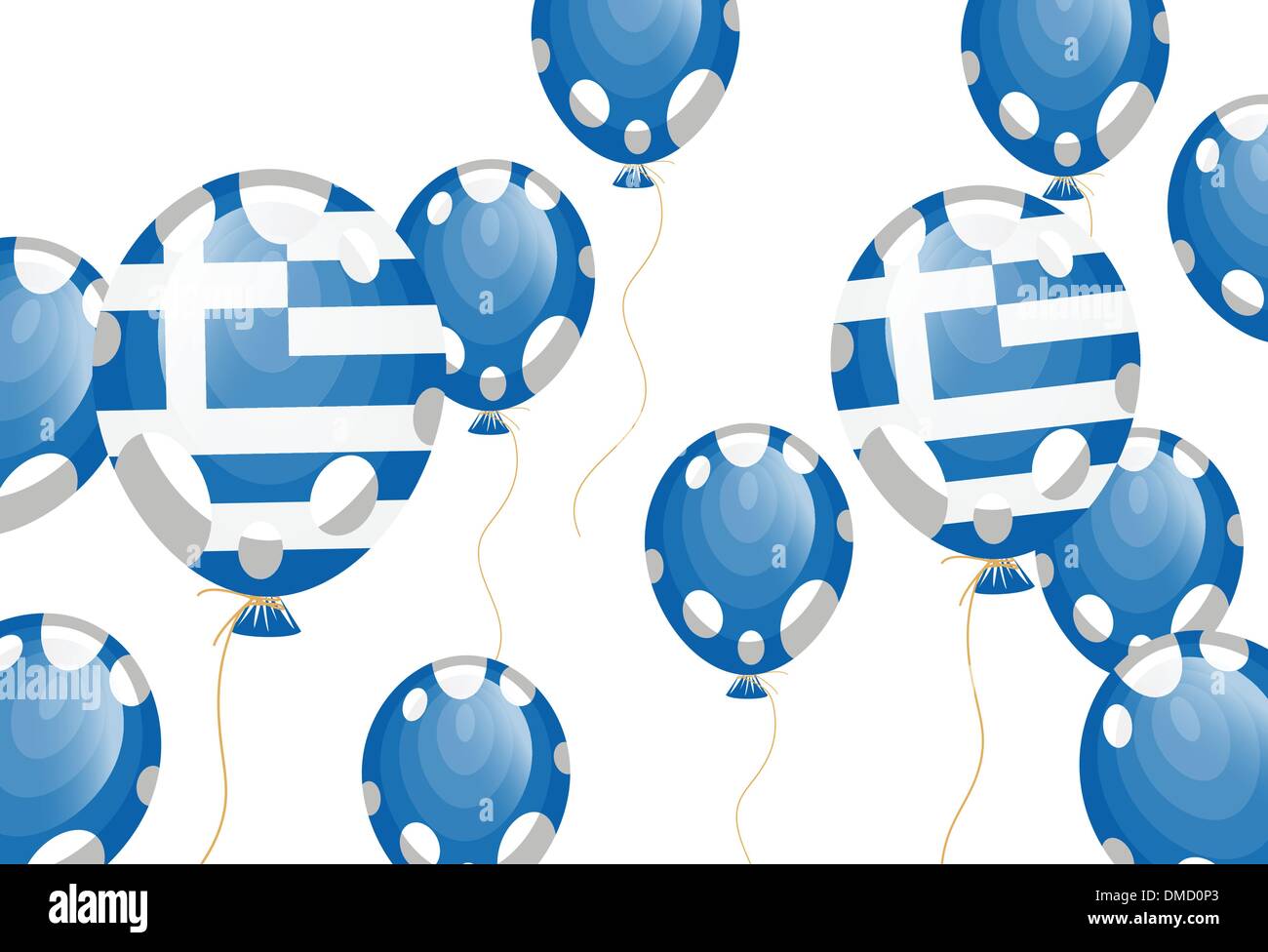 balloon of greek flag Stock Vector